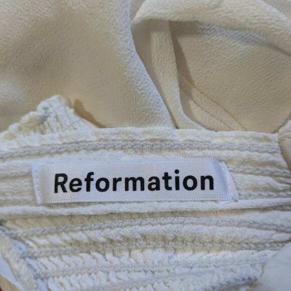 Reformation Christine Mini Dress White Ruffles Size 4 4P Sweetheart - Picture 8 of 12